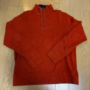 타미힐피거 하프 지퍼 스웨터 오렌지