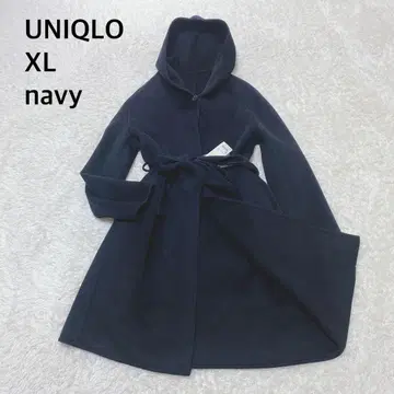 [ 새상품 ] UNIQLO 유니클로 더블 페이스 후디드 코트 네이비 XL