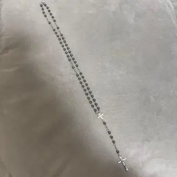 헤마타이트 비즈 십자가 로자리오 목걸이