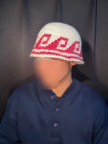 크러셔 모자 파도 무늬 화이트 빨간색