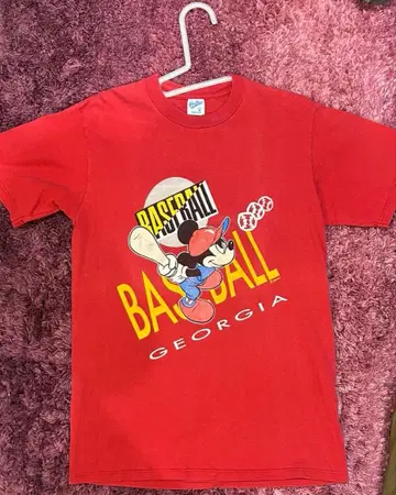 빈티지 미키 T셔츠 빨간색 USA 제 90's M
