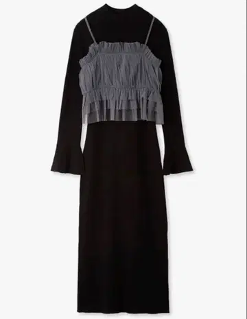 스나이델 튤&니트 원피스 블랙 BLK