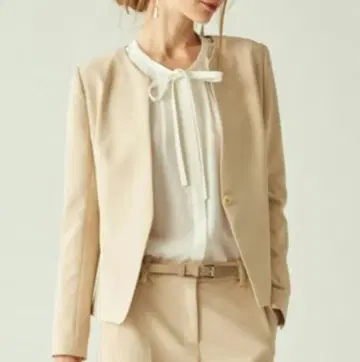 [ 택 포함 새상품 ] CELFORD 베이지 노카라 자켓