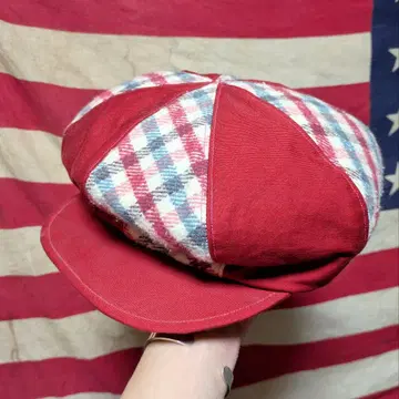 빈티지 체크 무늬 헌팅 캡 L 사이즈