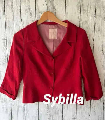 시빌라 여성용 테일러드 자켓 7부 소매 레드
