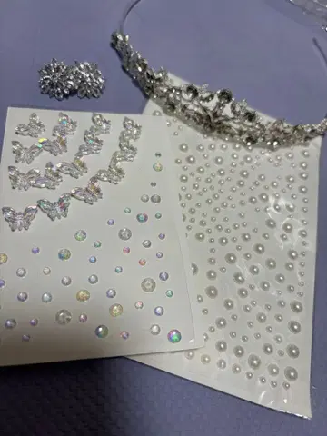 티아라 귀걸이 씰 4종 세트