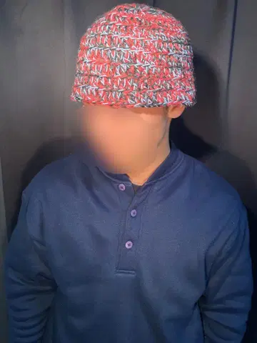 크러셔 모자 스카이블루 빨간색 블랙