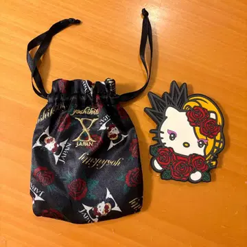 yoshikitty 요시키티 거울 포함 복조리 파우치 블랙