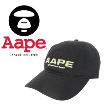 AAPE 블랙 캡 자수 로고 에이프