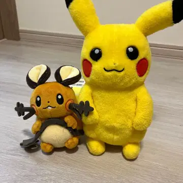 피카츄와 데덴네 봉제 인형 세트