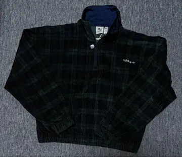 adidas IX1054 코듀로이 타탄 하프 지퍼 탑 블루종