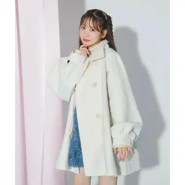 jouetie A라인 미들 코트 화이트