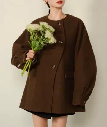 [ 새상품 미사용 ] 웨이브 디자인 미들 코트 S hinari