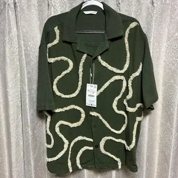 ZARA 반팔 셔츠 XL 올리브 그린