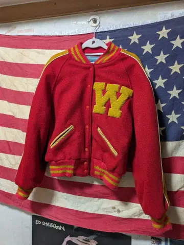 70~80s 해처스 레드 컬러 바시티 자켓 USA제