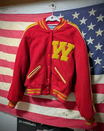 70~80s 해처스 레드 컬러 바시티 자켓 USA제