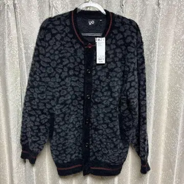 GU 레오파드 무늬 가디건 L 블랙