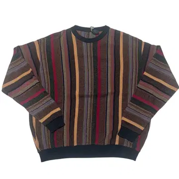 멀티 컬러 스트라이프 코튼 3D 니트 MADE IN CANADA