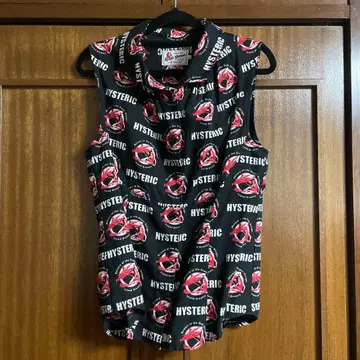 Hysteric Glamour 슬리브리스 셔츠 M 블랙/레드