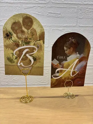 결혼식 웨딩 테이블 번호 카드 & 스탠드 세트