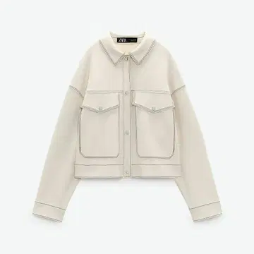 ZARA 크림색 크롭 자켓