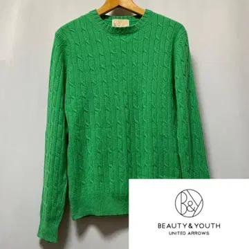 BEAUTY&YOUTH 캐시미어 100% 니트 그린