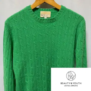 BEAUTY&YOUTH 캐시미어 100% 니트 그린