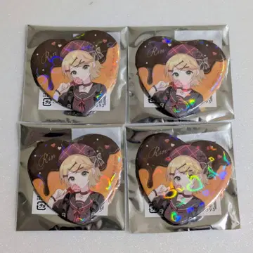 하츠네 미쿠 트레이딩 반짝반짝 하트 캔뱃지 카가미네 린 4개 세트