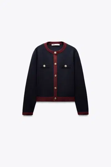 ZARA 골드 버튼 니트 가디건