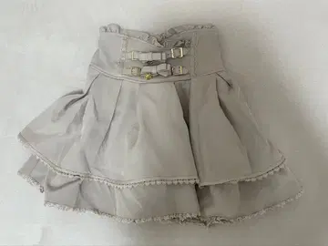 플레어 스커트 옅은 핑크 리본 포함