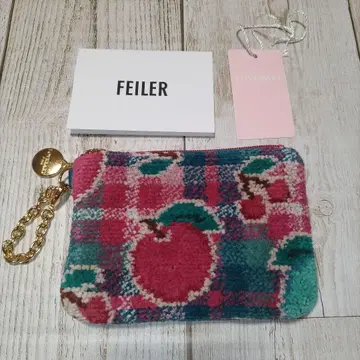 미사용품 러브리 페이러 레트로 후르츠 체크 키 카드 파우치