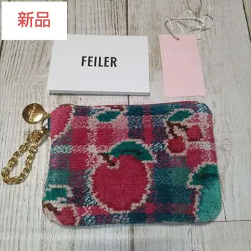 미사용품 러브리 페이러 레트로 후르츠 체크 키 카드 파우치