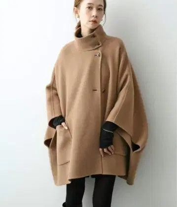 스탠드 카라 더블 페이스 판초