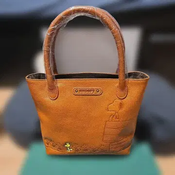 PEANUTS 스누피 가죽 미니 토트백