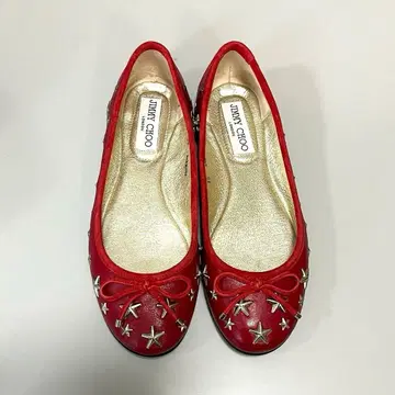 새상품급 JIMMY CHOO 별 스터드 플랫슈즈 35