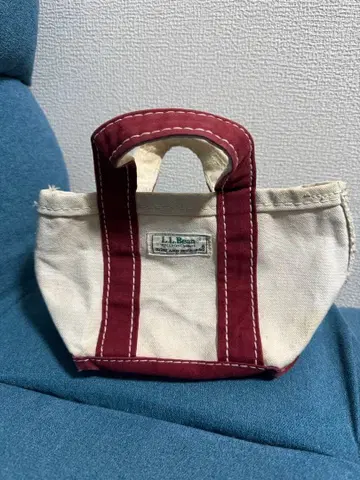 레어 llbean 미니 토트 사이드 외 택 버건디 80s