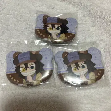 귀멸의 칼날 가을 축제 곰 캔뱃지 이쿠로 오바나이