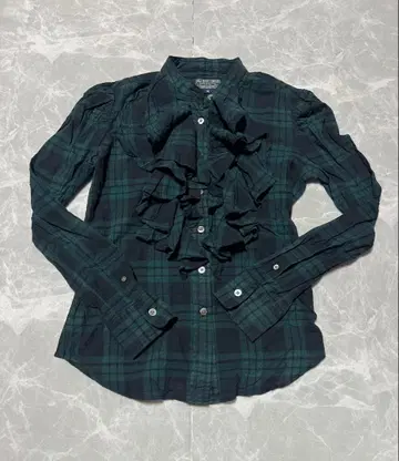 Polo Jeans company 프릴 셔츠 M 90s Y2K 체크