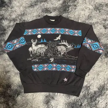 90's USA제 AU Sportswear 애니멀 맨투맨 L 사이즈