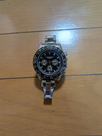 크로노그래프 스테인리스 스틸 블랙 손목시계