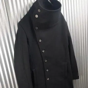 자라 맨 롱 코트 블랙 블랙 아지메 스탠드 카라 블랙 택 L
