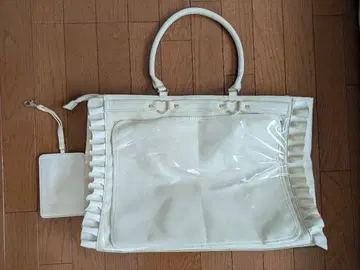 자카마트 이타백 A3 하트 버클 인조 가죽 프릴 토트백