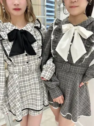 bubbles 체크 리본 셋업