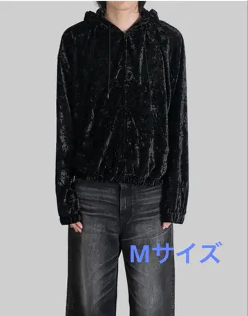 JOHN LAWRENCE SULLIVAN 벨벳 지퍼 후드티 M