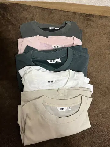 유니클로 반팔 크루넥 에어리즘 T셔츠 XL 5개 세트