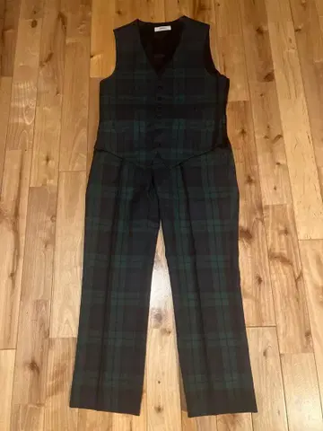 District united arrows 블랙워치 패턴 베스트 팬츠