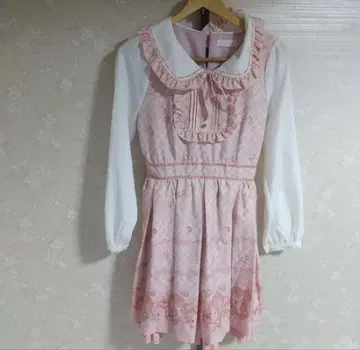 LIZLISA 리즈리사 하트 프레임 체크 무늬 원피스