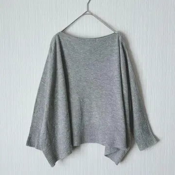 1170 스태닝 루어 긴팔 니트 그레이 캐시미어 혼방 루즈핏 F