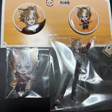 원신 스시로 콜라보 고로 아크릴 스탠드 캔뱃지