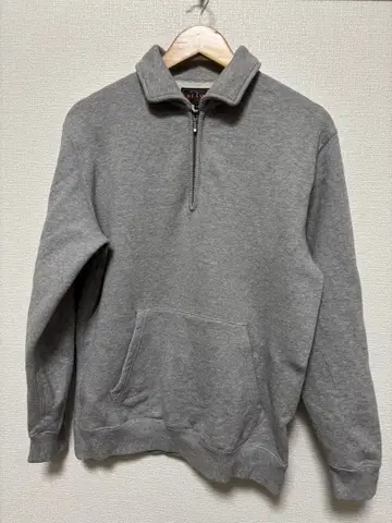 BEAMS PLUS 맨투맨 하프 지퍼 그레이 M 사이즈